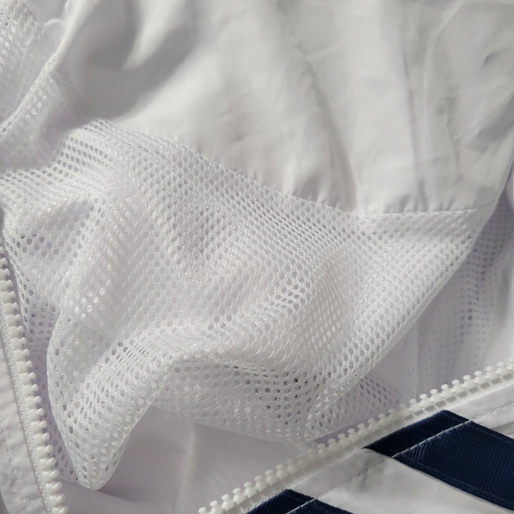 Zyia White and Blue Stripe Windbreaker Jacket - Picture 11 of 12
